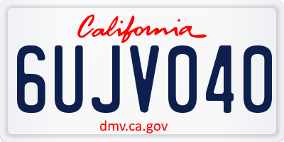 CA license plate 6UJV040