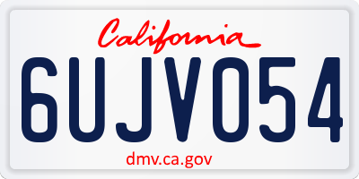 CA license plate 6UJV054