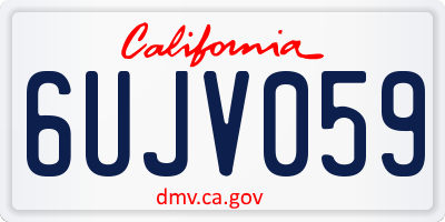 CA license plate 6UJV059