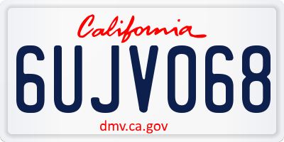 CA license plate 6UJV068