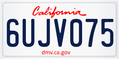 CA license plate 6UJV075