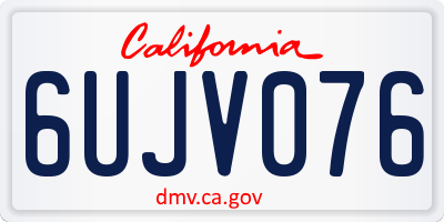CA license plate 6UJV076