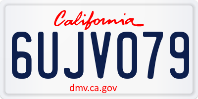 CA license plate 6UJV079