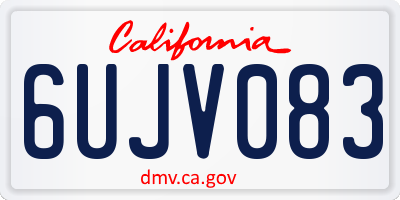 CA license plate 6UJV083