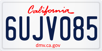 CA license plate 6UJV085