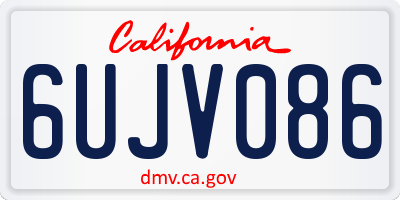 CA license plate 6UJV086
