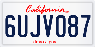 CA license plate 6UJV087
