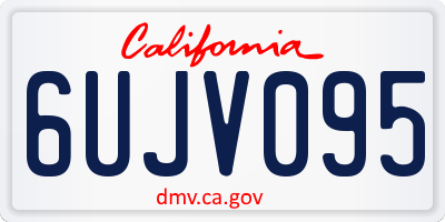 CA license plate 6UJV095