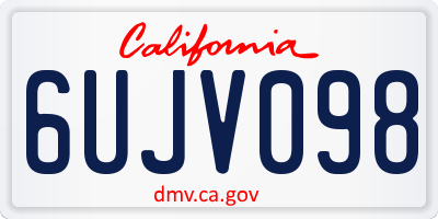 CA license plate 6UJV098