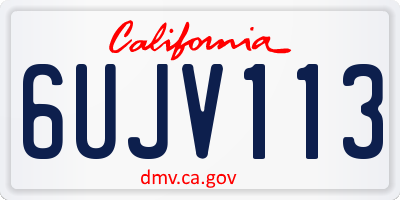 CA license plate 6UJV113