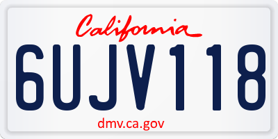 CA license plate 6UJV118