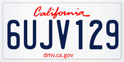 CA license plate 6UJV129