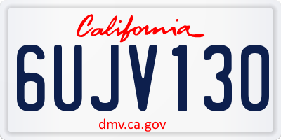CA license plate 6UJV130