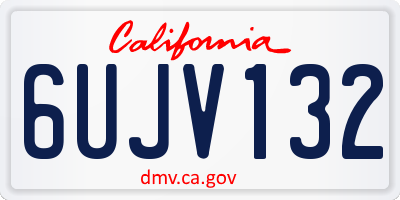 CA license plate 6UJV132