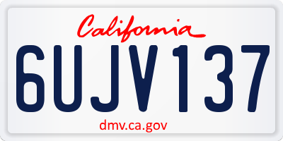 CA license plate 6UJV137