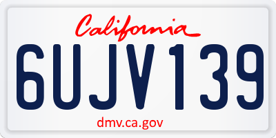 CA license plate 6UJV139
