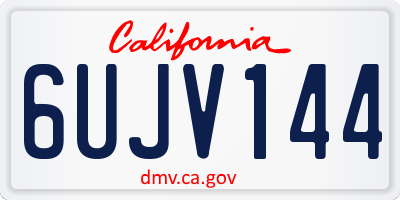 CA license plate 6UJV144