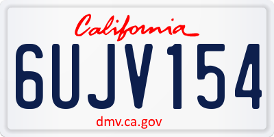 CA license plate 6UJV154