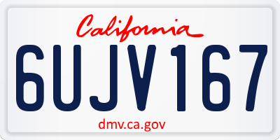 CA license plate 6UJV167