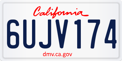 CA license plate 6UJV174