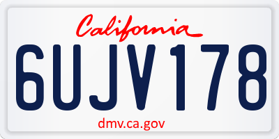 CA license plate 6UJV178