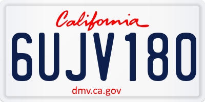 CA license plate 6UJV180