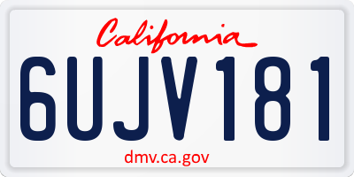CA license plate 6UJV181