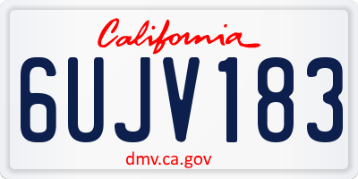CA license plate 6UJV183