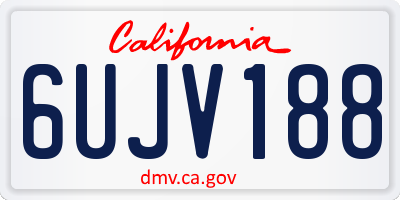 CA license plate 6UJV188