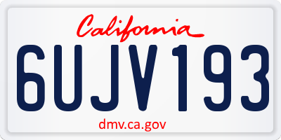 CA license plate 6UJV193