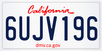 CA license plate 6UJV196