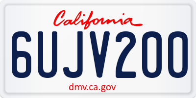 CA license plate 6UJV200