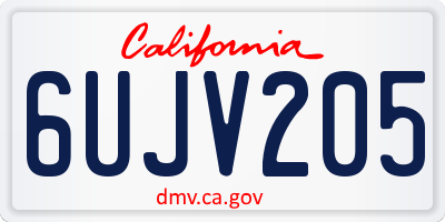 CA license plate 6UJV205