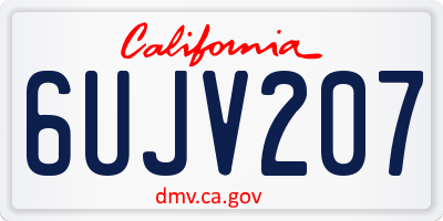 CA license plate 6UJV207