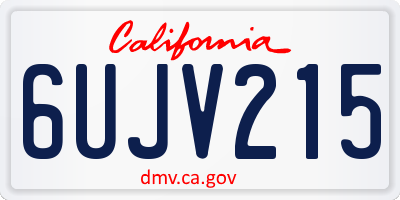 CA license plate 6UJV215