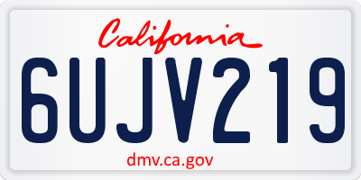 CA license plate 6UJV219