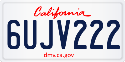 CA license plate 6UJV222
