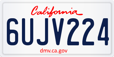 CA license plate 6UJV224