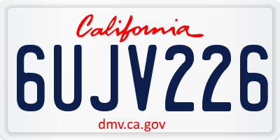 CA license plate 6UJV226