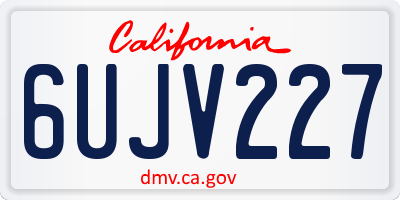 CA license plate 6UJV227