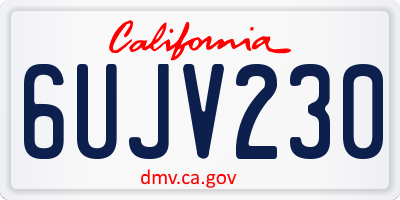 CA license plate 6UJV230