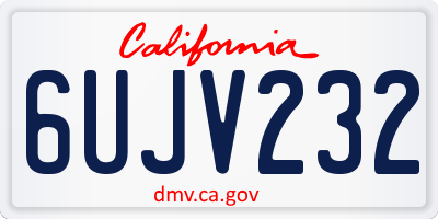 CA license plate 6UJV232