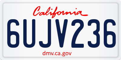 CA license plate 6UJV236