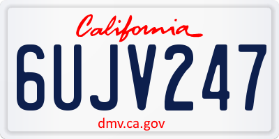 CA license plate 6UJV247