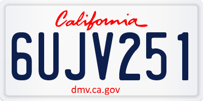 CA license plate 6UJV251