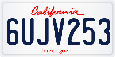 CA license plate 6UJV253