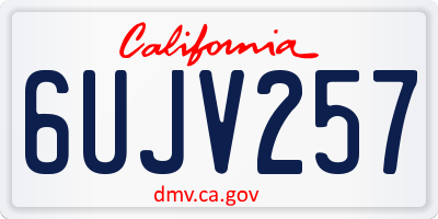 CA license plate 6UJV257