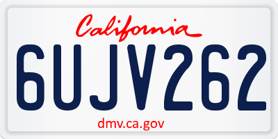 CA license plate 6UJV262