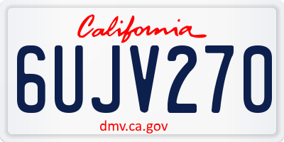CA license plate 6UJV270