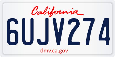 CA license plate 6UJV274